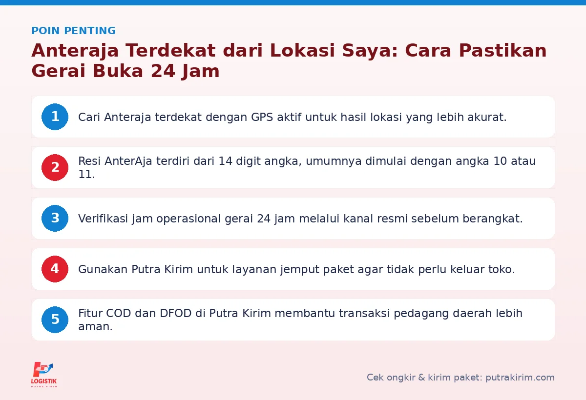 Infografis poin penting AnterAja terdekat dari lokasi saya - Putra Kirim