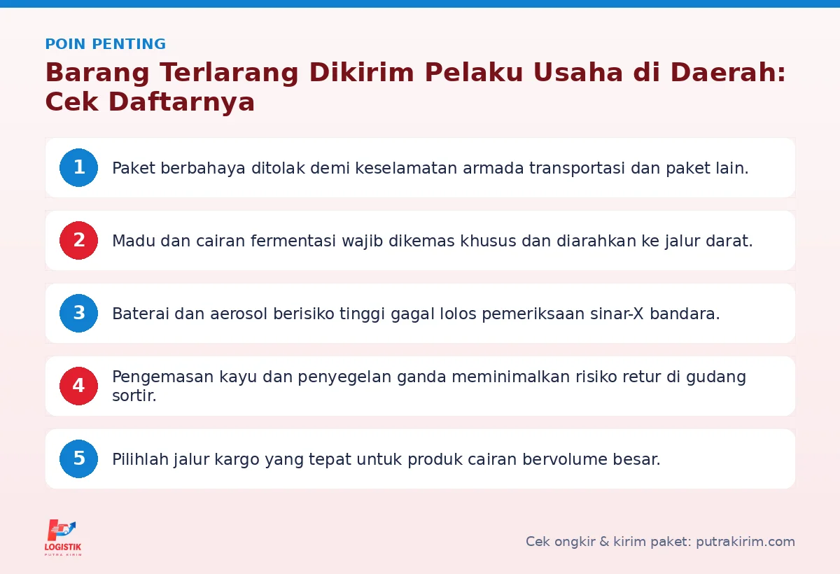Poin penting: Barang Terlarang Dikirim Pelaku Usaha di Daerah: Cek Daftarnya