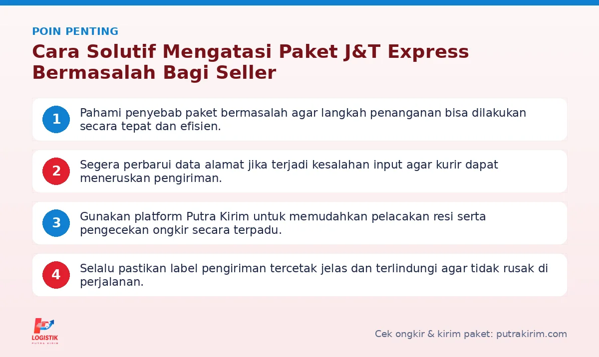 Poin penting: Cara Solutif Mengatasi Paket J&T Express Bermasalah Bagi Seller