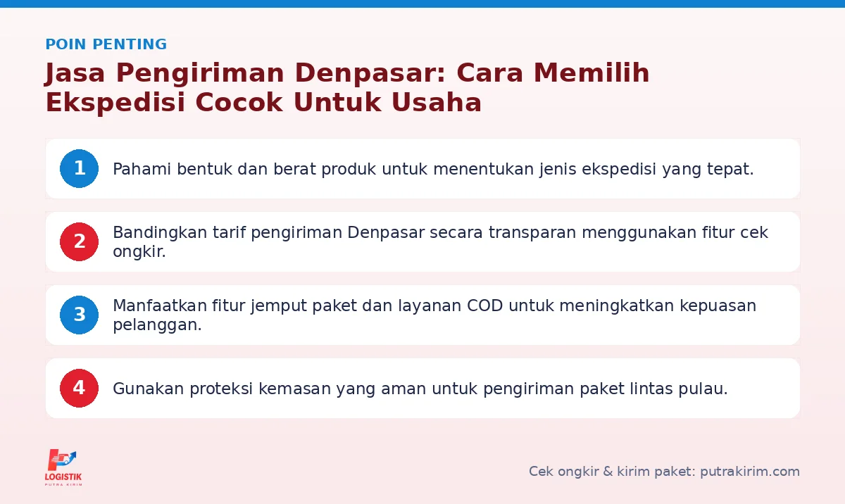 Poin penting: Jasa Pengiriman Denpasar: Cara Memilih Ekspedisi Cocok Untuk Usaha