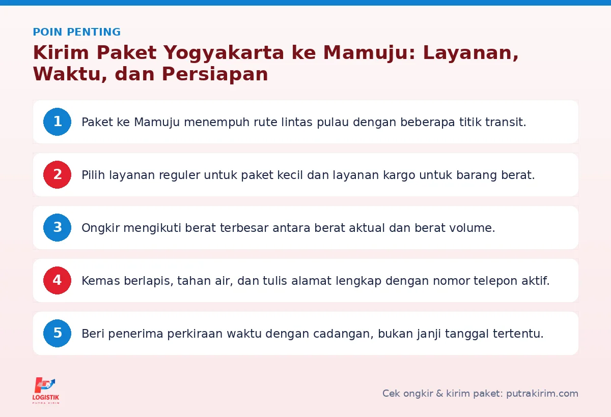 Poin penting: Kirim Paket Yogyakarta ke Mamuju: Layanan, Waktu, dan Persiapan