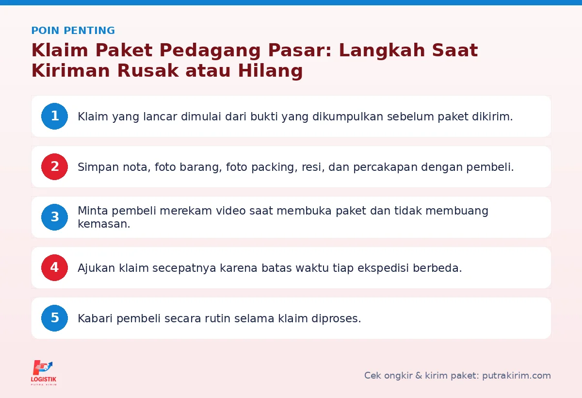 Poin penting: Klaim Paket Pedagang Pasar: Langkah Saat Kiriman Rusak atau Hilang