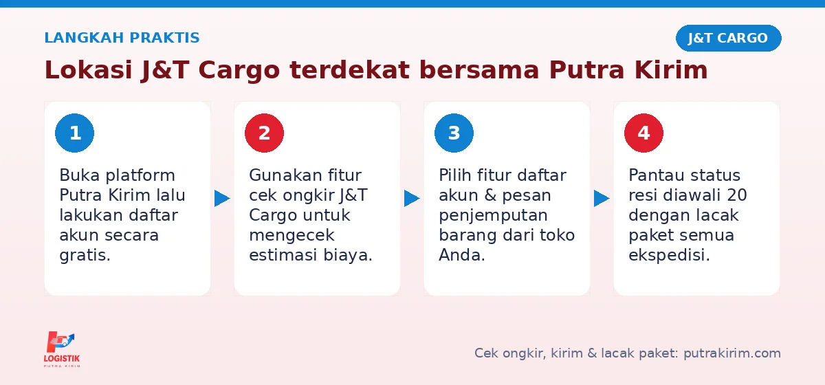 Langkah Lokasi J&T Cargo terdekat di Putra Kirim
