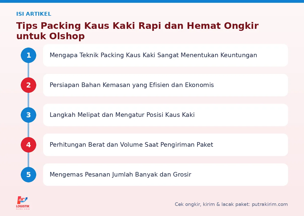 Peta isi artikel Packing kaus kaki - Putra Kirim